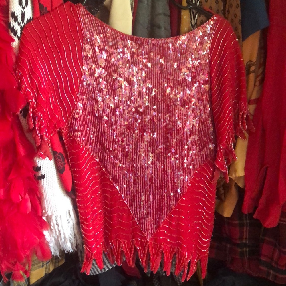 vintage hand beaded shirt